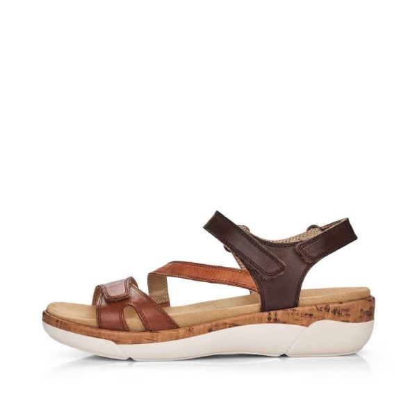 Remonte Women's sandals | Style R6850 Casual Sandal - Brown Combination | Free Delivery