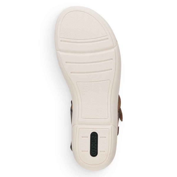 Remonte Women's sandals | Style R6850 Casual Sandal - Brown Combination | Free Delivery