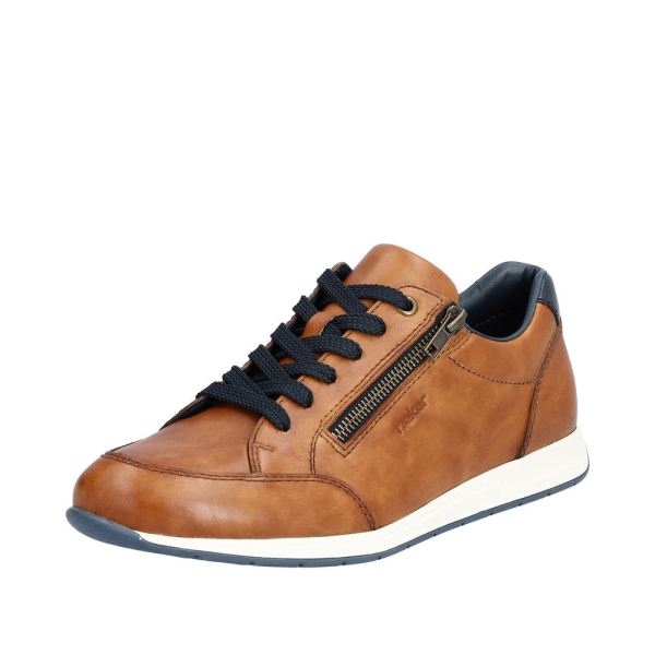 Rieker Men's shoes | Style 11903 Casual Lace-up with zip - Brown | Free Delivery