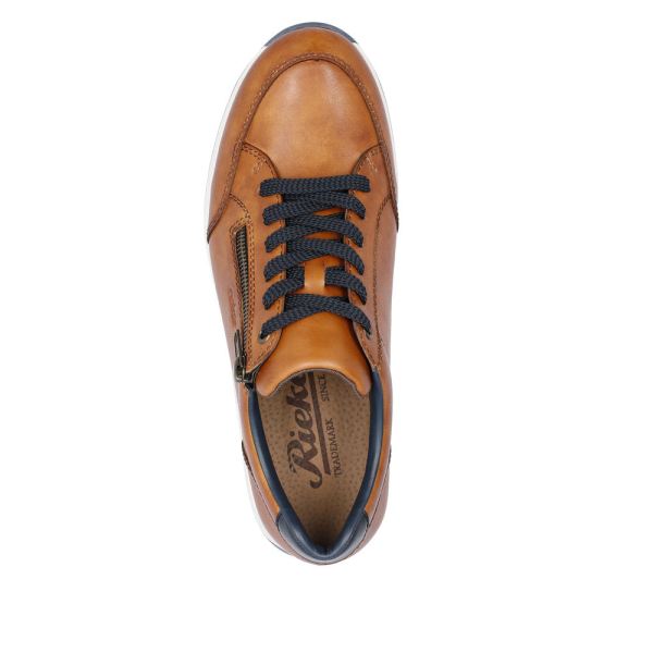 Rieker Men's shoes | Style 11903 Casual Lace-up with zip - Brown | Free Delivery