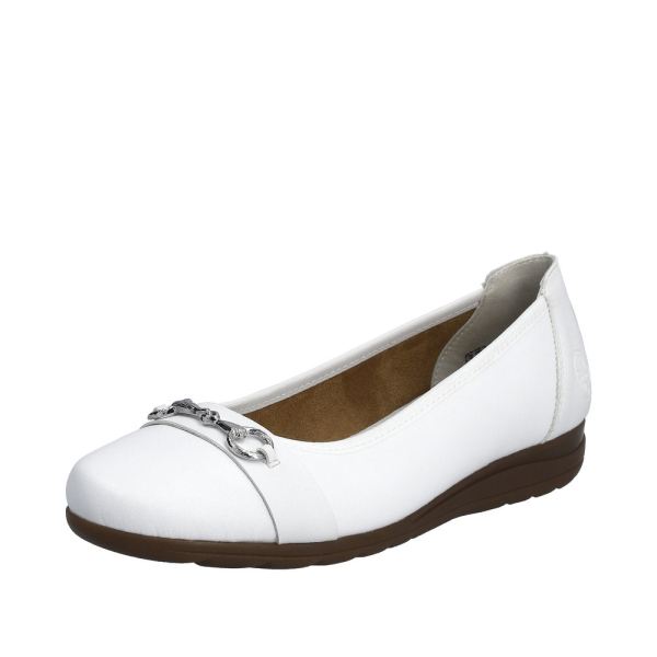 Rieker Women's shoes | Style L9360 Dress Ballerina - White | Free Delivery
