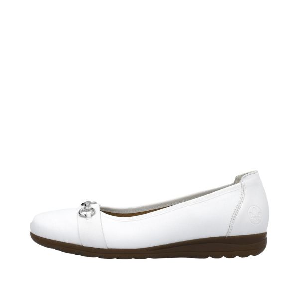 Rieker Women's shoes | Style L9360 Dress Ballerina - White | Free Delivery