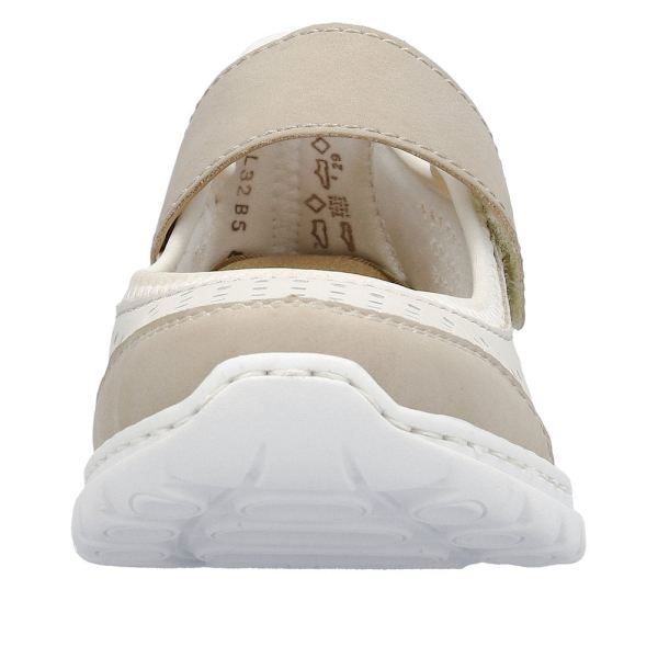 Rieker Women's shoes | Style L32B5 Casual Ballerina with Strap - White Combination | Free Delivery