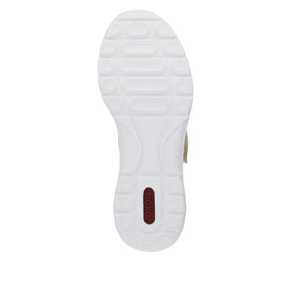 Rieker Women's shoes | Style L32B5 Casual Ballerina with Strap - White Combination | Free Delivery