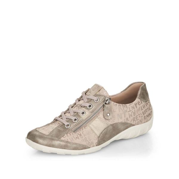 Remonte Women's shoes | Style R3403 Casual Lace-up with zip - Beige Combination | Free Delivery
