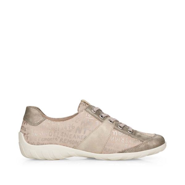 Remonte Women's shoes | Style R3403 Casual Lace-up with zip - Beige Combination | Free Delivery
