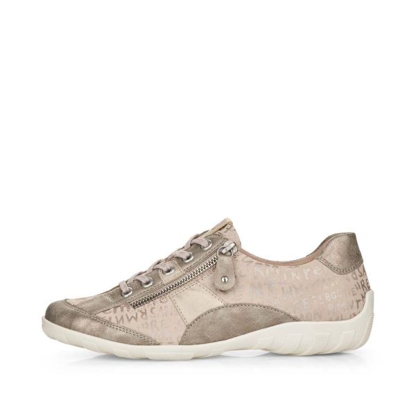 Remonte Women's shoes | Style R3403 Casual Lace-up with zip - Beige Combination | Free Delivery