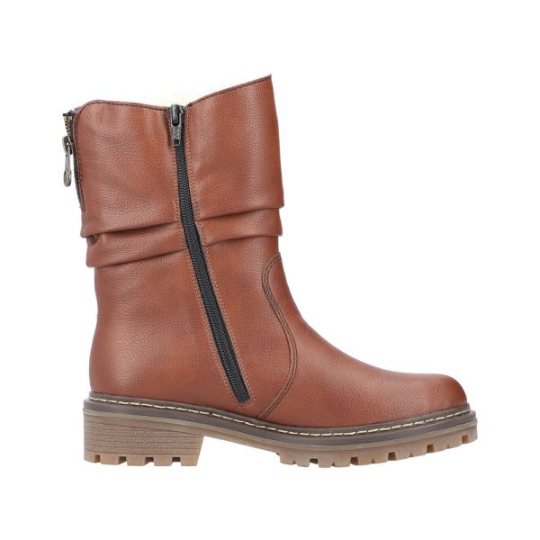 Rieker Synthetic Material Women's mid height boots| Y9260 Mid-height BootsFiber Grip - Brown | Free Delivery