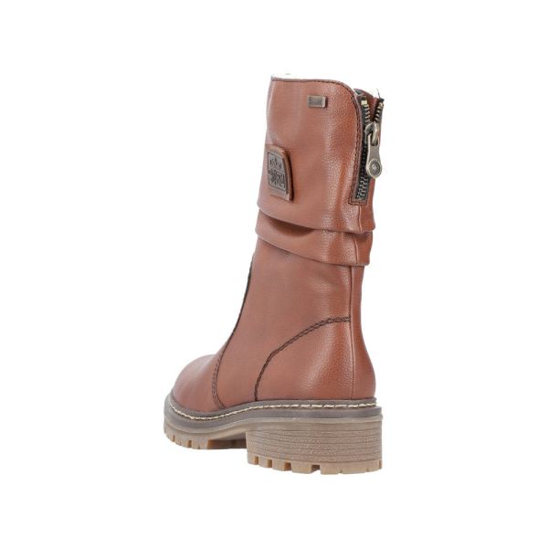 Rieker Synthetic Material Women's mid height boots| Y9260 Mid-height BootsFiber Grip - Brown | Free Delivery