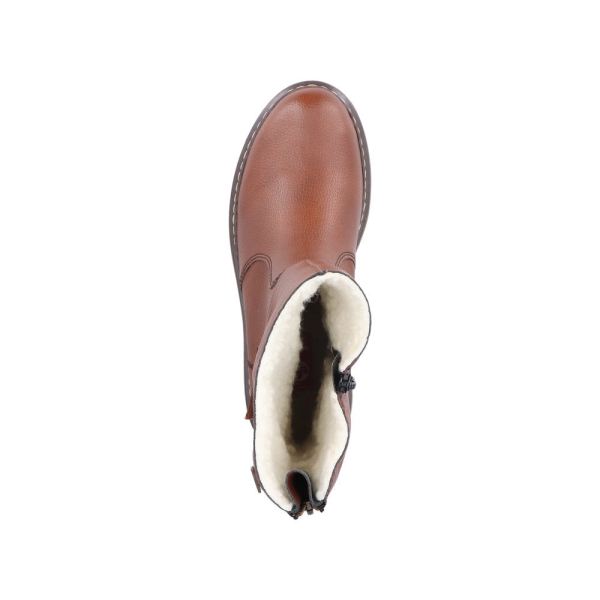 Rieker Synthetic Material Women's mid height boots| Y9260 Mid-height BootsFiber Grip - Brown | Free Delivery