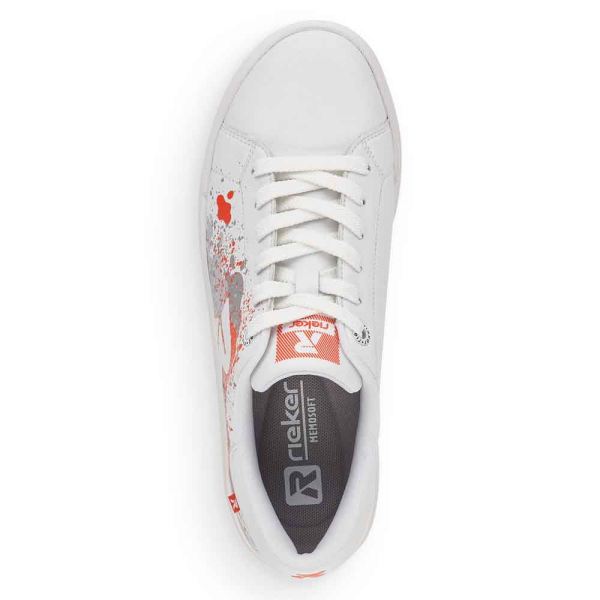 Rieker EVOLUTION Women's shoes | Style 41901 Athletic Lace-up - White Combination | Free Delivery