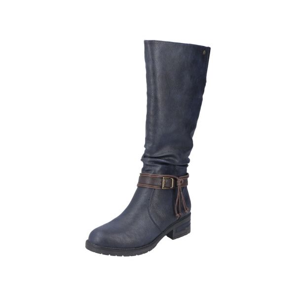 Rieker Synthetic Material Women's' Tall Boots| 91694 Tall Boots - Blue | Free Delivery