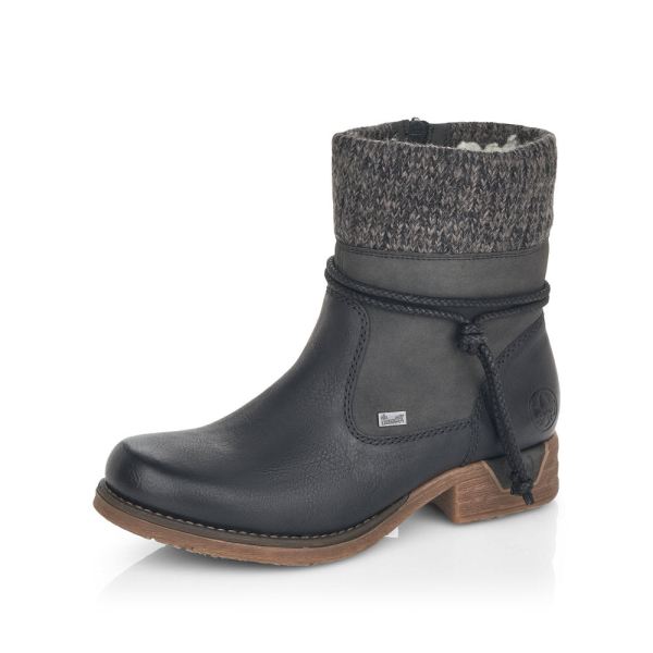 Rieker Synthetic Material Women's short boots| 79688 Ankle Boots - Black | Free Delivery