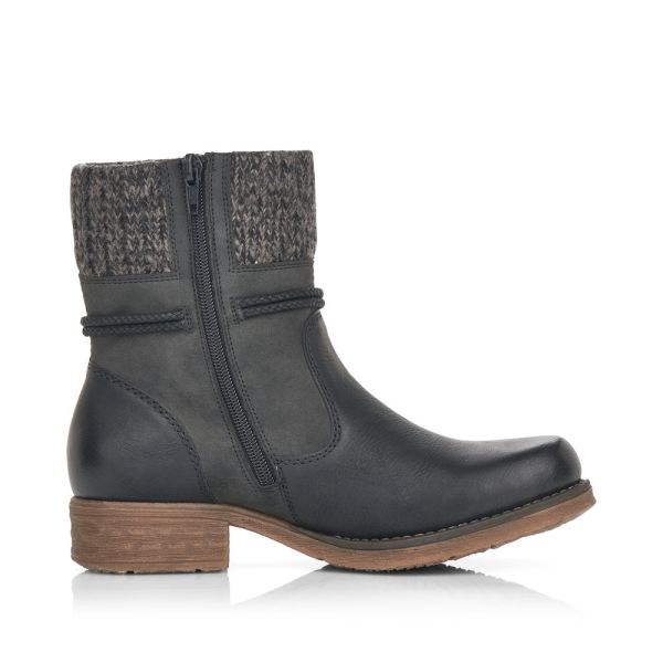 Rieker Synthetic Material Women's short boots| 79688 Ankle Boots - Black | Free Delivery