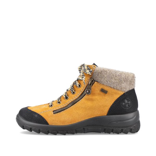 Rieker Suede leather Women's short boots| L7132 Ankle Boots - Yellow Combination | Free Delivery