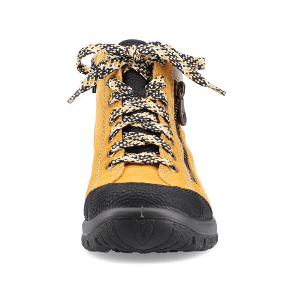Rieker Suede leather Women's short boots| L7132 Ankle Boots - Yellow Combination | Free Delivery