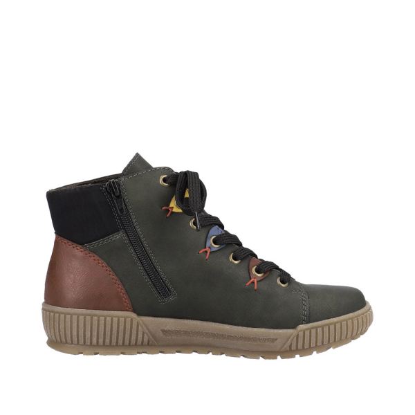 Rieker Synthetic Material Women's short boots| N0711 Ankle Boots - Green Combination | Free Delivery