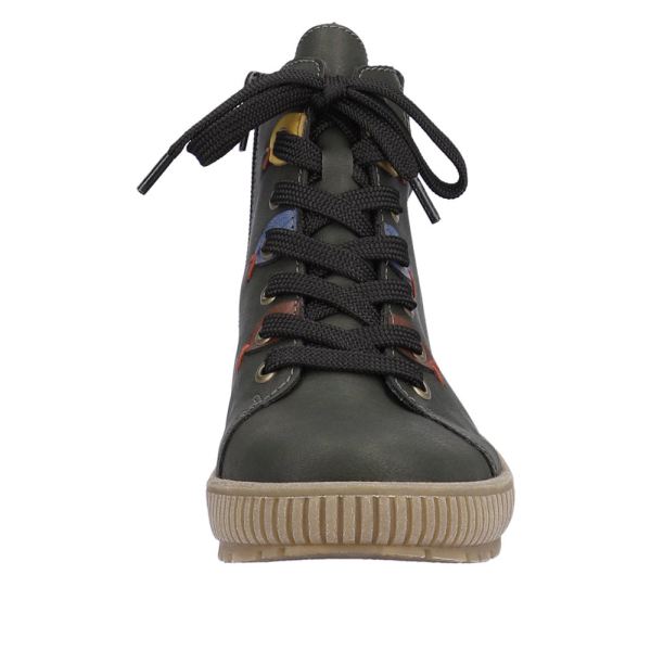 Rieker Synthetic Material Women's short boots| N0711 Ankle Boots - Green Combination | Free Delivery