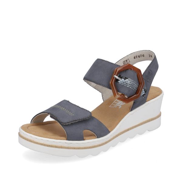Rieker Women's sandals | Style 67476 Dress Sandal - Blue Combination | Free Delivery