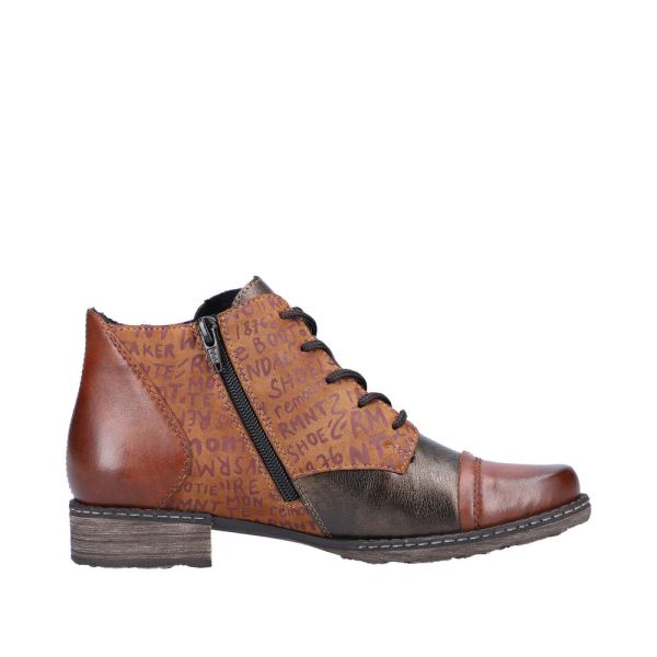 Remonte Synthetic Material Women's mid height boots| D4378 Mid-height Boots - Brown Combination | Free Delivery