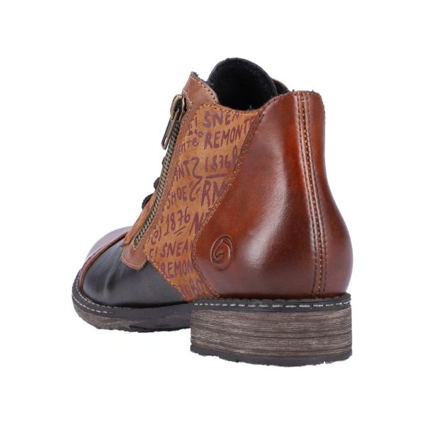 Remonte Synthetic Material Women's mid height boots| D4378 Mid-height Boots - Brown Combination | Free Delivery