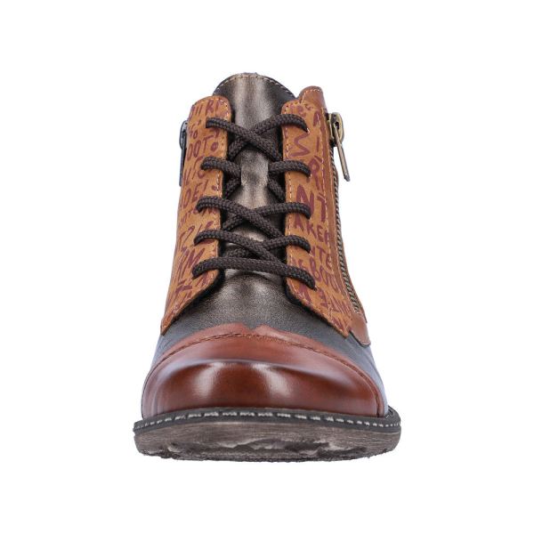 Remonte Synthetic Material Women's mid height boots| D4378 Mid-height Boots - Brown Combination | Free Delivery