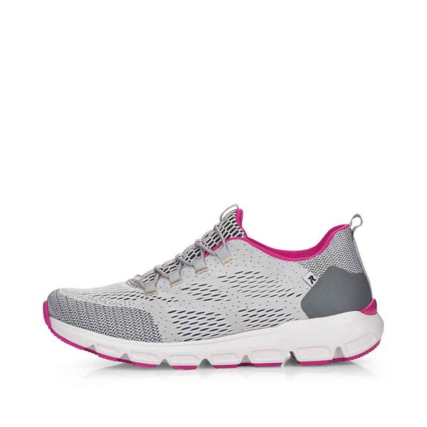 Rieker EVOLUTION Women's shoes | Style 40403 Athletic Slip-on - White Combination | Free Delivery
