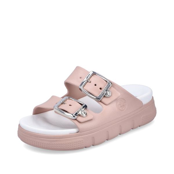 Rieker Women's sandals | Style P2180 Casual Mule - Pink | Free Delivery