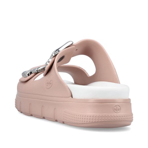 Rieker Women's sandals | Style P2180 Casual Mule - Pink | Free Delivery