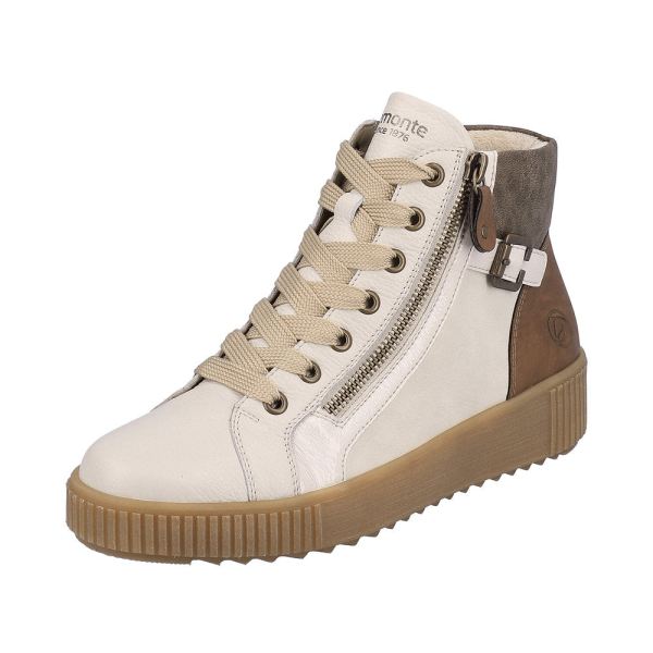 Remonte Synthetic Material Women's mid height boots| R7997 Mid-height Boots - White Combination | Free Delivery