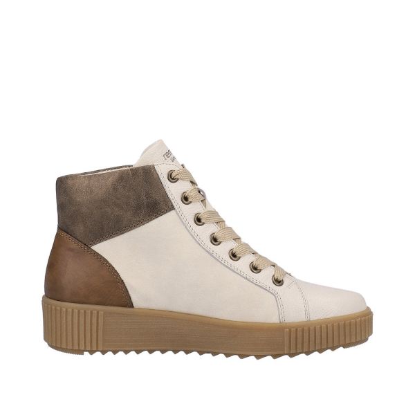 Remonte Synthetic Material Women's mid height boots| R7997 Mid-height Boots - White Combination | Free Delivery