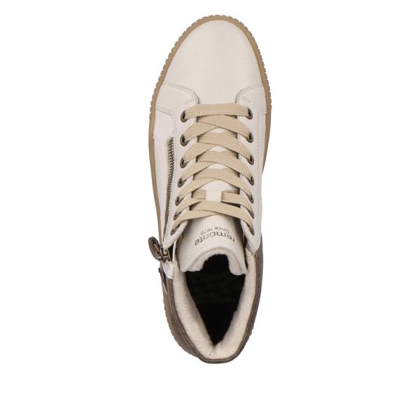 Remonte Synthetic Material Women's mid height boots| R7997 Mid-height Boots - White Combination | Free Delivery