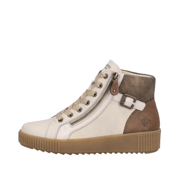 Remonte Synthetic Material Women's mid height boots| R7997 Mid-height Boots - White Combination | Free Delivery