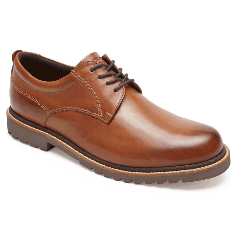 ROCKPORT - MEN'S MARSHALL PLAIN TOE OXFORD-COGNAC LEATHER