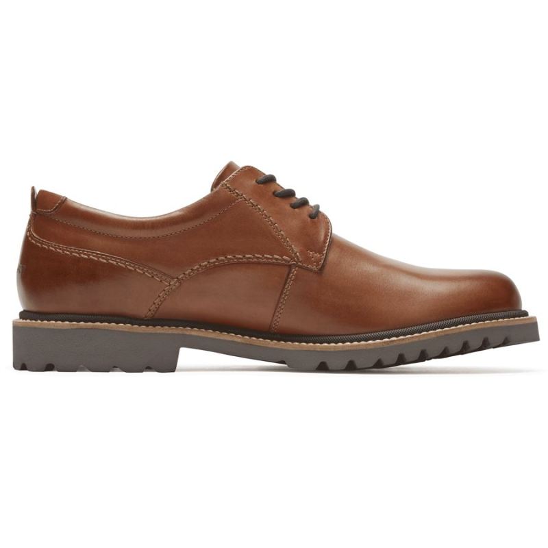 ROCKPORT - MEN'S MARSHALL PLAIN TOE OXFORD-COGNAC LEATHER