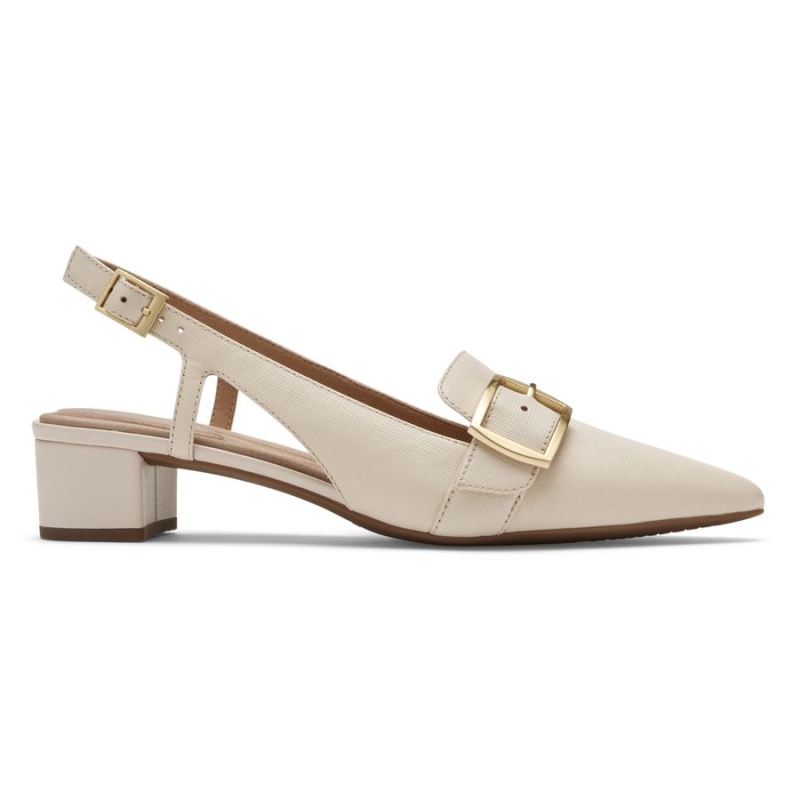 ROCKPORT - WOMEN'S TOTAL MOTION GRACIE BUCKLE HEEL-VANILLA