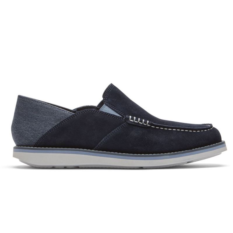 ROCKPORT - MEN'S TUCKER VENETIAN CRUSH BACK LOAFER-NEW DRESS BLUES