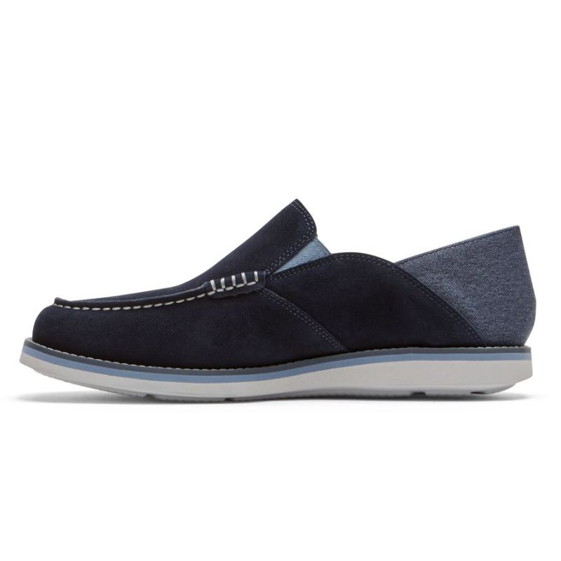 ROCKPORT - MEN'S TUCKER VENETIAN CRUSH BACK LOAFER-NEW DRESS BLUES