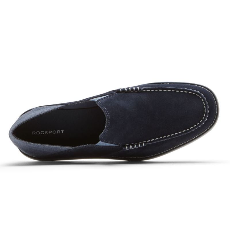 ROCKPORT - MEN'S TUCKER VENETIAN CRUSH BACK LOAFER-NEW DRESS BLUES