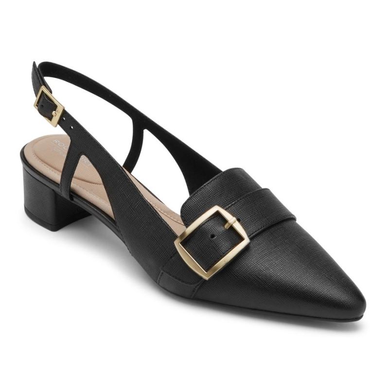 ROCKPORT - WOMEN'S TOTAL MOTION GRACIE BUCKLE HEEL-BLACK