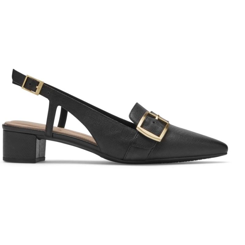 ROCKPORT - WOMEN'S TOTAL MOTION GRACIE BUCKLE HEEL-BLACK