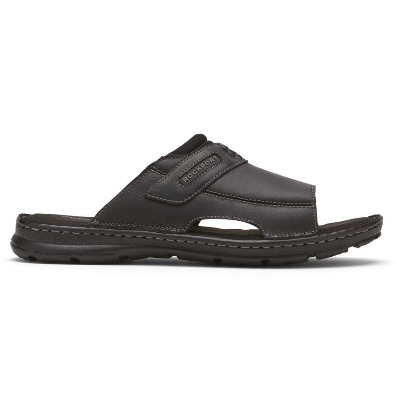 ROCKPORT - MEN'S DARWYN 2 SLIDE SANDAL-BLACK LEATHER II