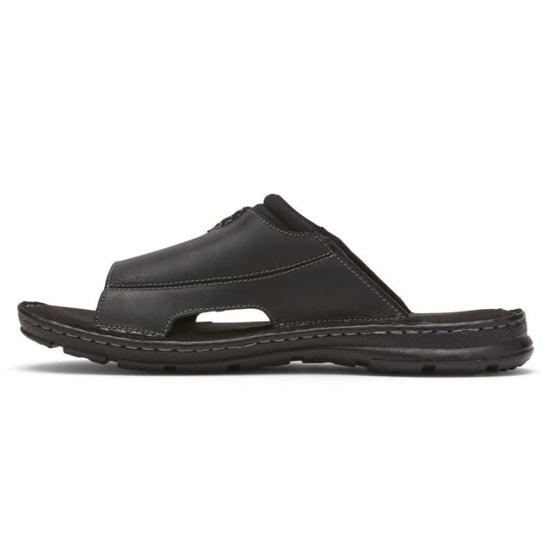 ROCKPORT - MEN'S DARWYN 2 SLIDE SANDAL-BLACK LEATHER II