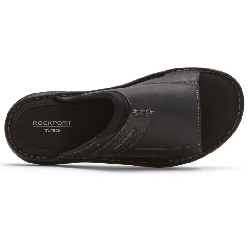 ROCKPORT - MEN'S DARWYN 2 SLIDE SANDAL-BLACK LEATHER II