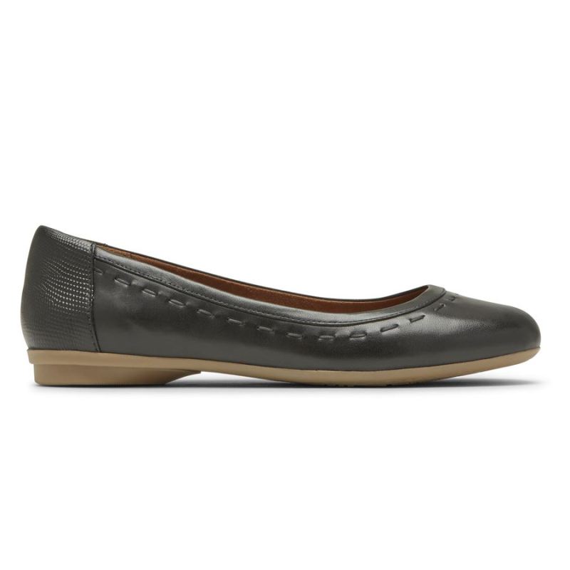 ROCKPORT - WOMEN'S COBB HILL MAIIKA BALLET FLAT-BLACK