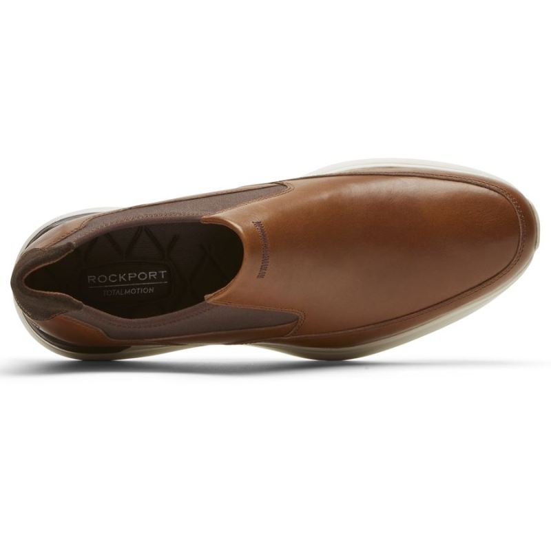 ROCKPORT - MEN'S TOTAL MOTION ACTIVE SLIP-ON SNEAKER-TAN