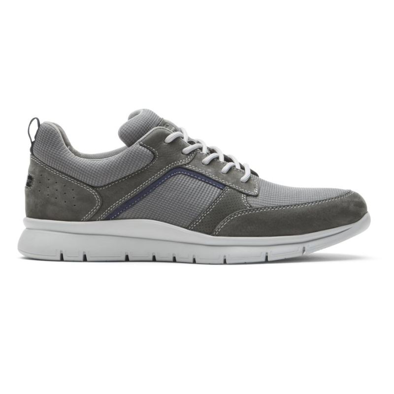 ROCKPORT - MEN'S PRIMETIME CASUAL MUDGUARD SNEAKER-GREY MESH/LEA