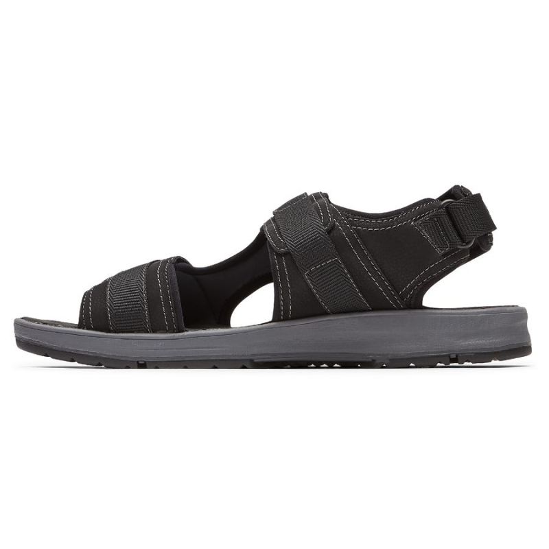 ROCKPORT - MEN'S LUCKY BAY SPORT 3 STRAP SANDAL-BLACK