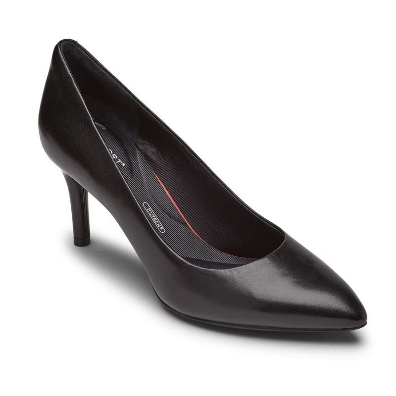 ROCKPORT - WOMEN'S TOTAL MOTION 75MM POINTED TOE HEEL-BLACK LEATHER 2