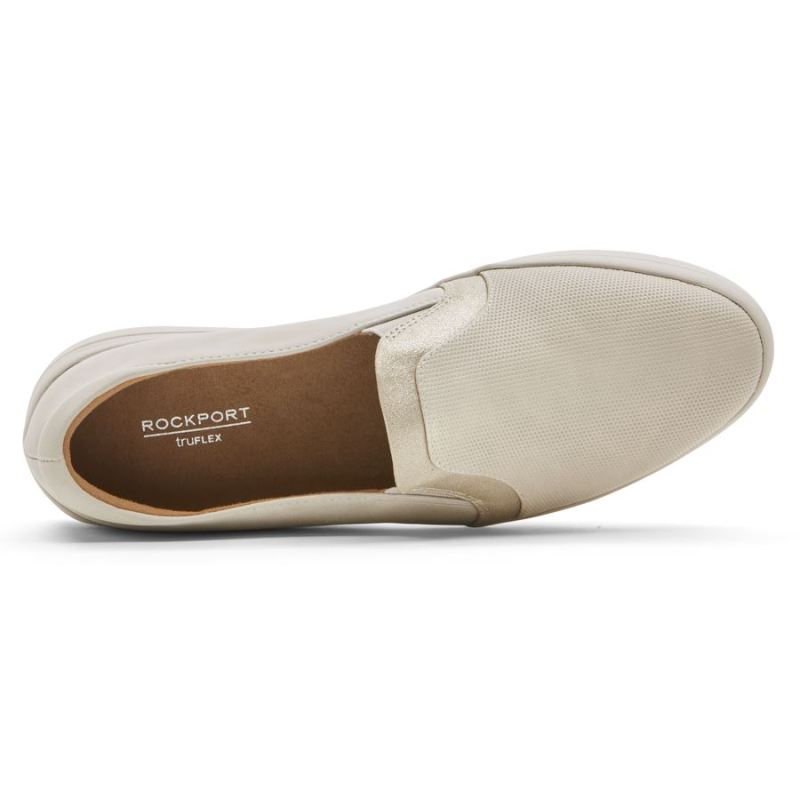 ROCKPORT - WOMEN'S TRUFLEX NAVYA SLIP-ON-VANILLA/HUMUS